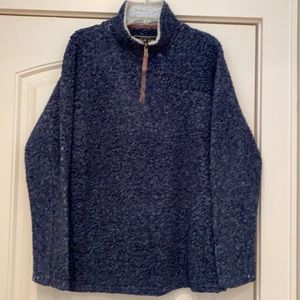 True Grit Men’s 1/4 zip fleece pullover in Navy.